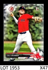 1-2017 BOWMAN DRAFT PAPER BASE COLE BRANNEN RED SOX CARD#BD-193 QTY