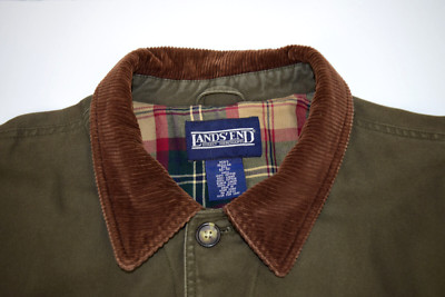 90s LANDS'END Leather Collar Hunting XL s-l400.jpg