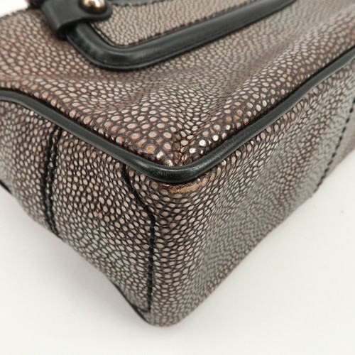 Authentic CELINE Leather Mini Boogie Bag Hand Bag Silver Black Used F/S - Picture 12 of 24