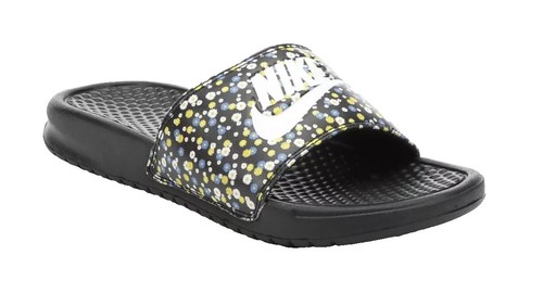 nike benassi gold black