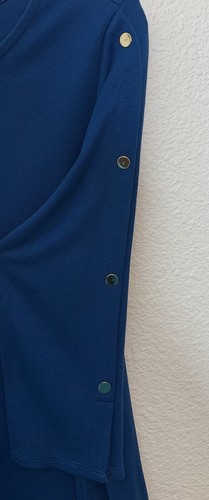 Chicos Women's Blouse Strech Knit Size 1 Medium Blue 3/4 Sleeve NWT MSRP$69 - Picture 6 of 6