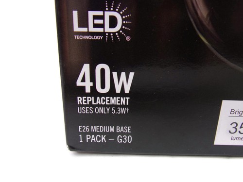 3-pc Ecosmart Thinner Filament Bright White 3000K 40W G30 Clear Glass LED Bulb - Picture 3 of 7