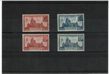 French Indochina Vietnam Angkor Wat & Petain 2 full sets (Normal+RF Overprinted)