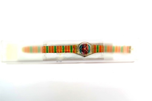 Swatch Ladies Watch BELVEDERE LK105 Vintage 1987 WORKING with Cracked Band - Picture 10 of 11