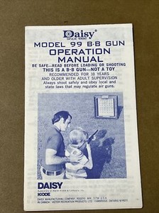 Original Vintage Daisy Model 99 BB Gun Rifle operation Manual.