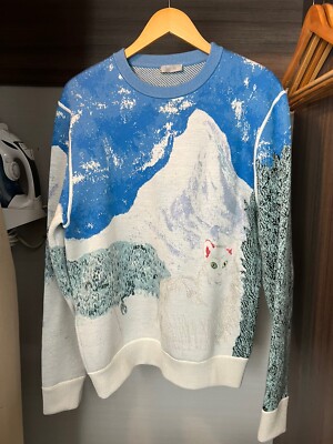 Limited Edition DIOR X Peter Doig Wolf Multicolor Mens Crewneck