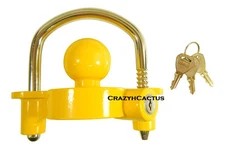 Hitch Ball Coupler Lock Trailer Works on 2" 1 7/8" Balls Keyed Alike! 3 Keys!