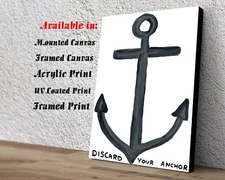 David Shrigley Anchor Art Print | Mounted Canvas | Framed Canvas |Acrylic