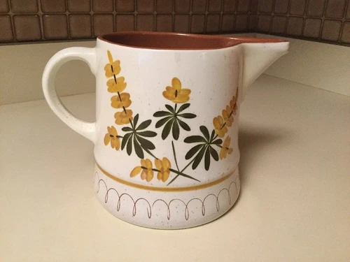 Vintage Stangl Golden Blossom 6” Tall Water Pitcher Serving Piece Hand Painted