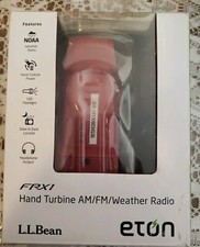 LL Bean Hand Turbine AM FM Weather Red Radio w/ Light ETON FRX1 glow n dark