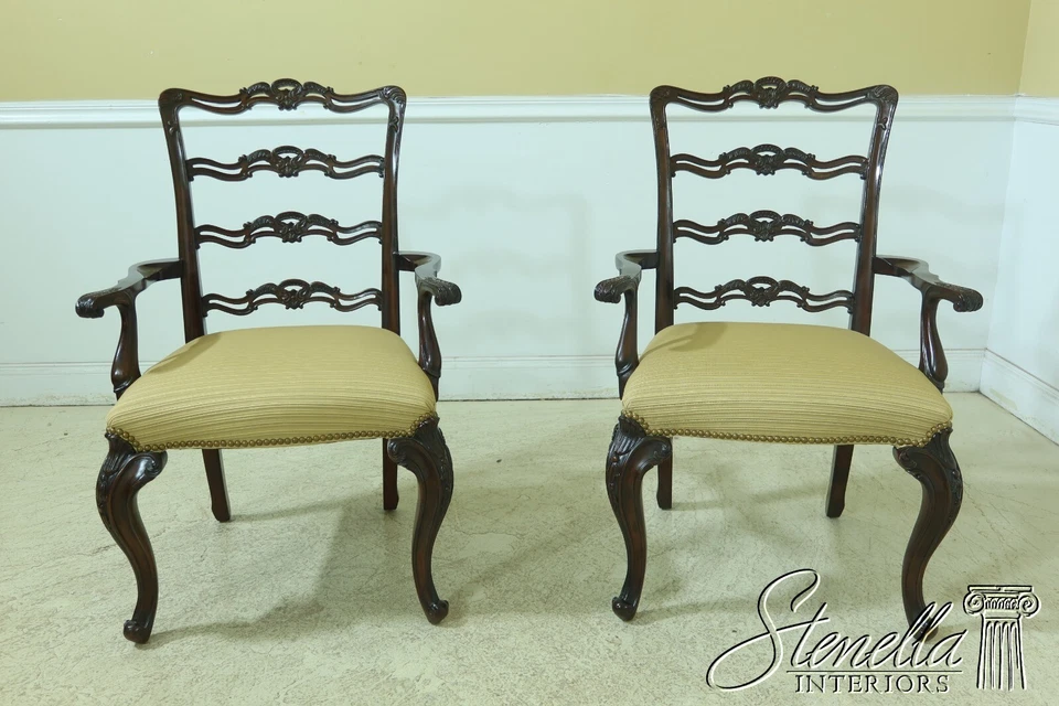 L53667EC: Set Of 8 Georgian Mahogany Ribbon Back Dining Room Chairs - Image 2 of 4