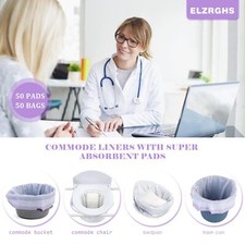 Commode Liners With Absorbent Pads For Bedside Commode Commode Toilet50 Lavender