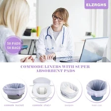 Commode Liners With Absorbent Pads For Bedside Commode Commode Toilet50 Lavender