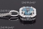 14k  White Gold  Natural Blue Zircon Diamond Pendant 5.81 ct  Baguette diamond — photo 6