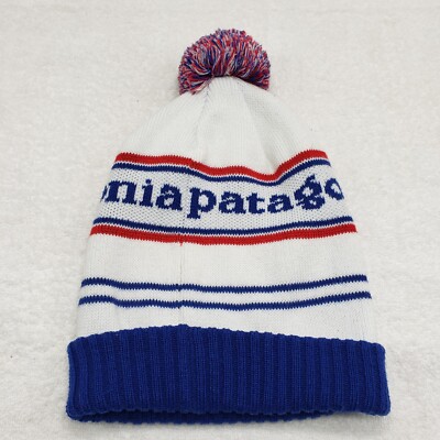 Vintage 90’s Patagonia Red and Blue Knit Hat with Pom-Pom Patagonia Beanie Red Hats for Men for sale | eBay main image 4
