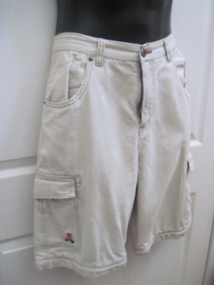 PLUGG CO. Men's Cargo Utility Shorts Khaki Beige Pockets size 20 Cotton