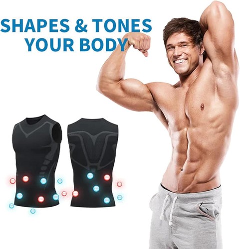 Men's Ionic Shaping Vest Breathable Quick Dry Sports Wrokout Compress Base Layer - Picture 11 of 18