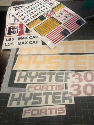 Hyster Fortis 30 Hyster Forklift decal set with Safety decal kit