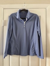 NIKE GOLF Polo donna classica nera Dri-Fit Performance manica lunga XL