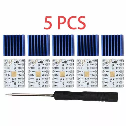 5pcs TMC2208 Ultra-leiser Schrittmotortreiber mit Kühlkörper für 3D Drucker AG