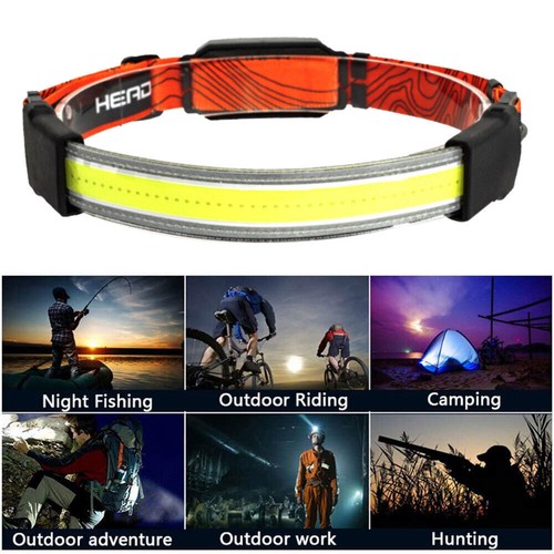 LED Stirnlampe USB Wiederaufladbar Nachtlauf Scheinwerfer Leiste Band Lampe Arbeits Taschenlampe - Bild 12 von 14