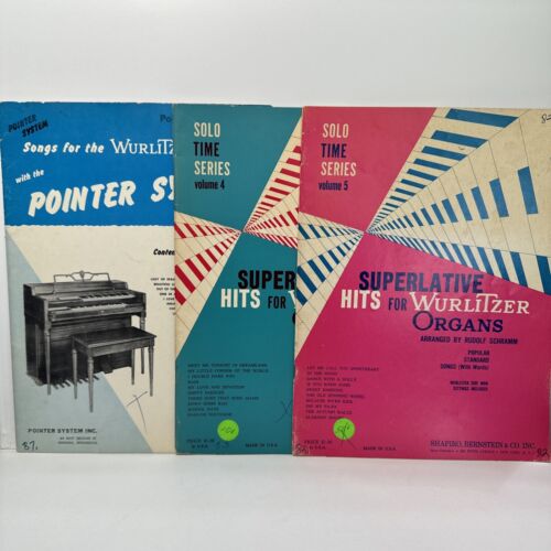 Lot of 3 Wurlitzer Organ Sheet Music Books