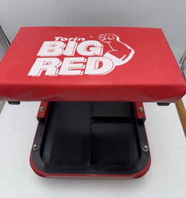 Torin Big Red TR6300 Creeper Seat Rolling Garage Stool 3 Tray Padded   Preowned