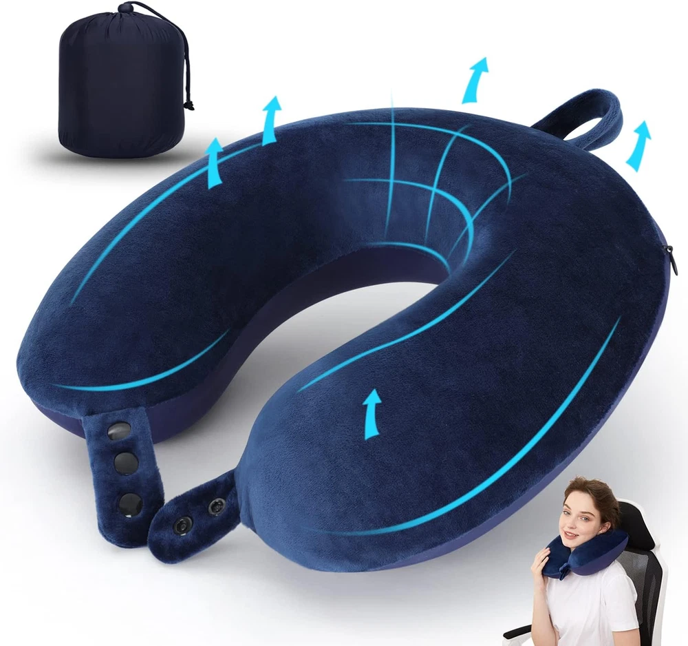Travel Pillow, Best Memory Foam Neck Pillow Head Support Soft Pillow for Sleepin
