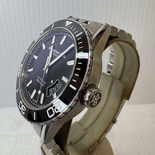 Raymond Weil Men's Wristwatch 2760 Diver Black Dial Stainless Steel Bracelet - Picture 2 of 5