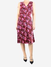 Prada Pink sleeveless velvet midi dress - size UK 10