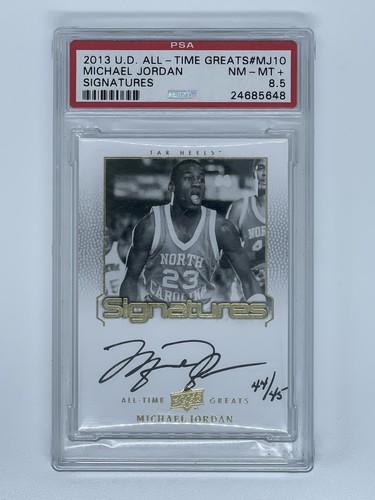 MICHAEL JORDAN 2013 Upper Deck All- Time Greats AUTO Autograph 44/45 PSA 8.5