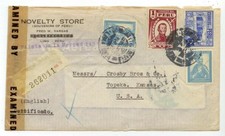 1944 Lima Peru Souvenirs Novelty Store Registered censored to Kansas