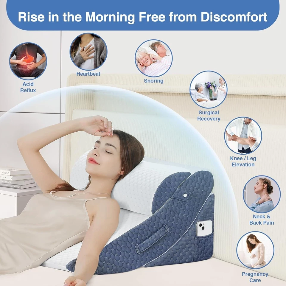 Juego de almohadas de soporte para piernas, rodillas y espalda - espuma viscoelástica con infusión de gel Foto 4 de 4