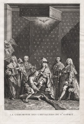 Order of the Holy Spirit ceremony Orden vom Heiligen Geist engraving Picart 1720