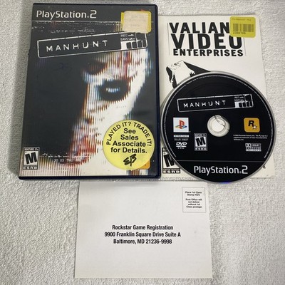 Manhunt (Sony PlayStation 2, 2003)  PS2 Rockstar Games W/Manual Tested & Works