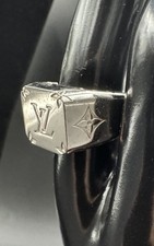 Men’s Louis Vuitton M62488 Signet Ring Sz 9.5 Zamac Palladium Size Large L LV US