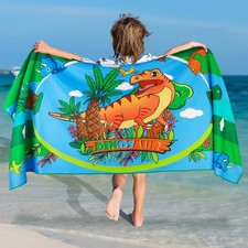 Dinosaur Kids Beach Towel for Boys Microfiber Sand Free Beach Towels Quick Dr...