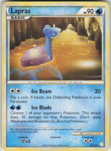 Pokemon TCG Lapras Rare HeartGold SoulSilver 24/123