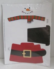 VINTAGE Current Snowman Santa Fold Insert Paper Display Winter Christmas NIP