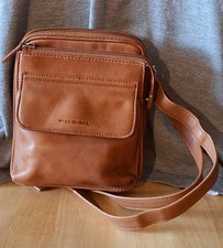 Fossil Small Leather Brown Crossbody Bag Purse Adjustable Strap