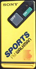 SONY SRF-4 FM YELLOW SPORTS STEREO WALKMAN PORTABLE RADIO TESTED WORKS