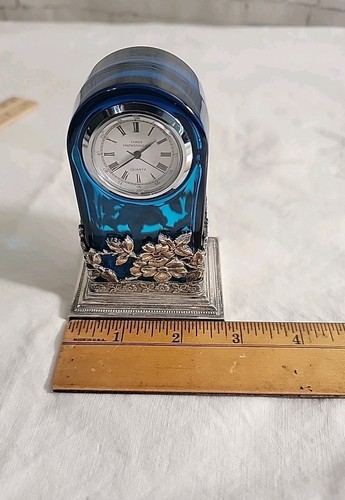 Seth Thomas Ceramic Ashleigh 283 White Floral Mantle Clock case made in England - Picture 11 of 12