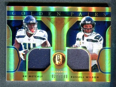 2020 Panini Gold Standard Golden Pairs Jersey D.K. Metcalf Russell Wilson 27/199