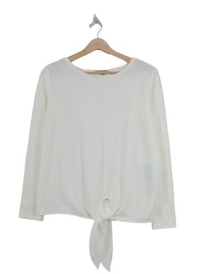 COMMA Langarm-Bluse Damen Bluse Gr. DE 36 weiß Elegant
