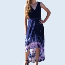 Simply Vera Blue and Purple High Low Dress Size PXS