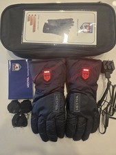 Hestra Power Heated Liner Ski Gloves Size 6 XS Black Used Charger Batteries