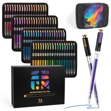 Retractable Glitter Gel Pens,72 Colors Large 1 Count Pack of 72 , 72