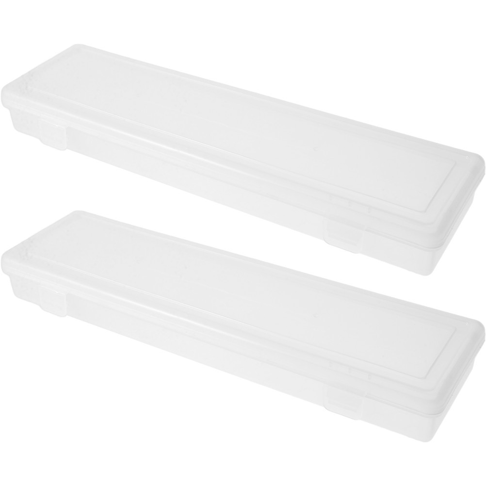 2 Pcs Lid Storage Thin Boxes Holder Craft Tool Container Rectangular