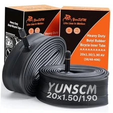  2-PCS 20" Heavy Duty Bike Tubes 20x1.50 20x1.75 20x1.90 AV32mm Schrader Valve 
