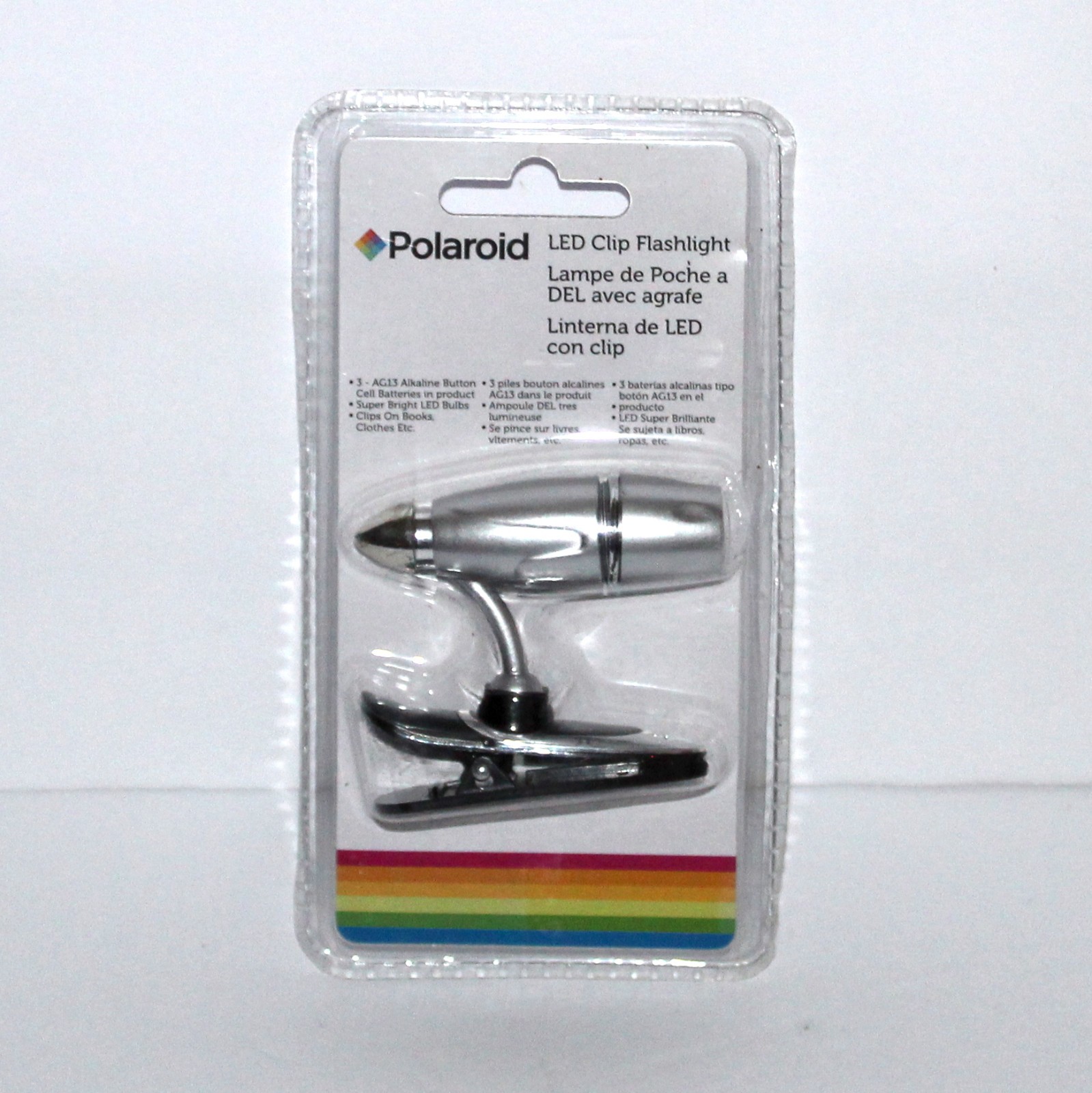 Polaroid LED Clip Flashlight NEW book clothes